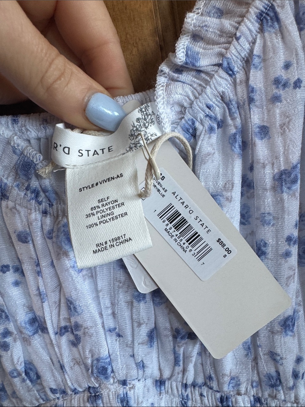 Altar'd State Light Blue Floral Tiered Maxi Dress - Picture 7 of 10